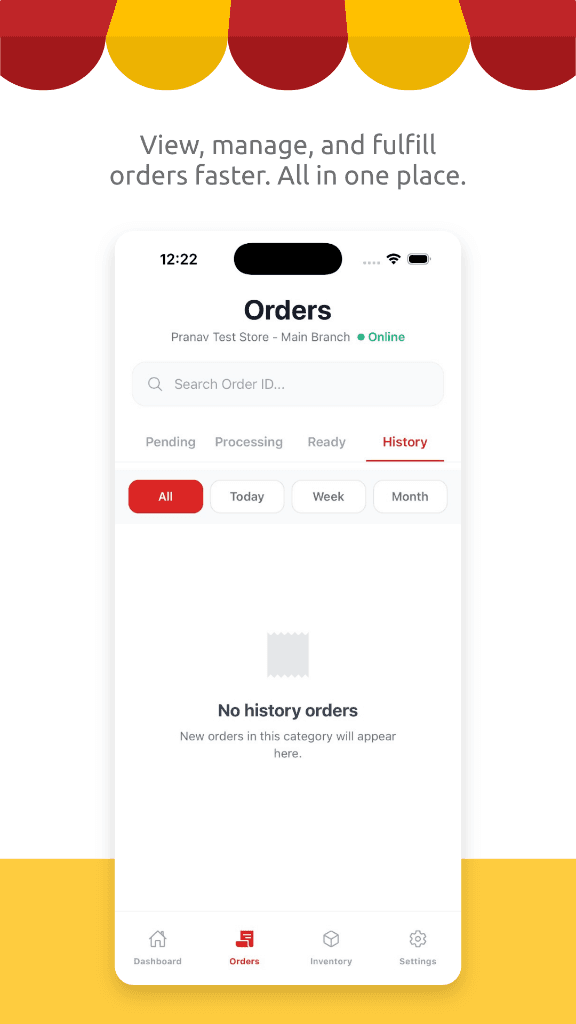 Orders screen — View, manage, and fulfill orders faster